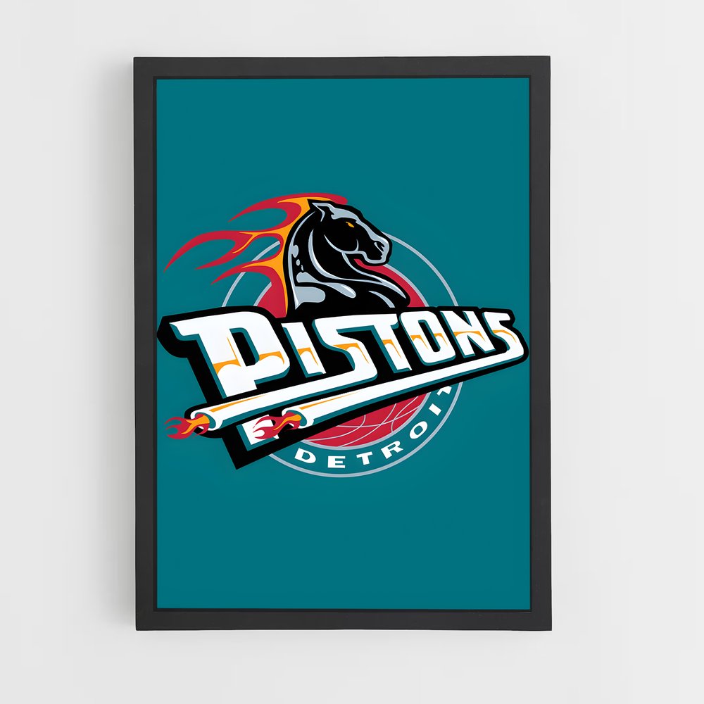 Poster Pistons Power – affiche Basketball (vue 2)